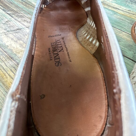 Allen Edmonds Seville Oxfords Mens 8.5 EEE White Basket Weave Leather Dress Shoe main image 10